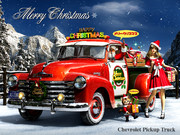 サンタさんとシボレー・ピックアップトラック