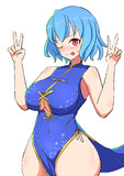 てへぺろダブルピース小傘ちゃんverチャイナ服