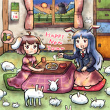 卯年にお雑煮を食べるうどんげさんと飲み過ぎたてゐさん
