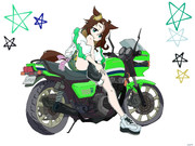 バイクが似合いそうなパーマーさん