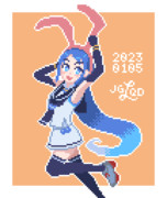 【艦これ】ワンドロ五月雨ちゃん（卯）【ドット絵】