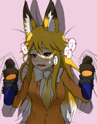 キタキツネと耳の生えたなにか