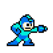 ドット絵アクションポーズ「ロックマン」ロックバスター (FC)