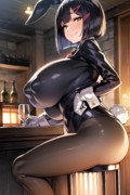 バーでバイトするバニーな黒髪おかっぱ爆乳ちゃん