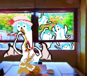 納豆を食べるレミリア・スカーレットを初音ミクが窓越しに見てる