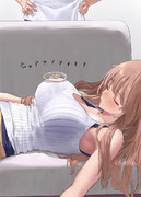 寝ている姉のおっぱいでハンドスピナーを回す弟のイラストその2