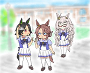 遠近法で小さく写ろうとするハヤヒデ