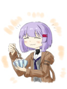 納豆を食べる雫ちゃん