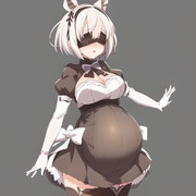 {AI}2B風アニメ調ボテ腹ウマ耳娘