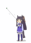 枝の長い葉っぱ見つけたブライアン