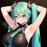 脇見せ巨乳ミク