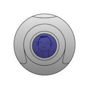 一人用のポッドに入った先生。