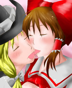 魔理沙と霊夢とベロチューと