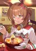 ラーメンを食べるウマ娘