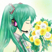 Miku and Spring flower（Dandelion）