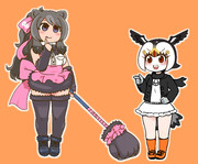 パロ立ち絵風パフィンちゃん＆カムチャッカオオヒグマさん