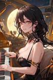 ピアノを弾く女性