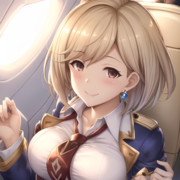 AIイラストでスチュワーデスのジータちゃんを生成してみた