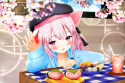 【今日のきさらぎちゃん】さくらもちを たべよぉ～♡