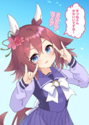 キツネの鳴き真似をするチヨちゃん