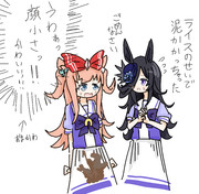 謝るライスシャワーとライスがかわいすぎて話聞いてないアグネスデジタル