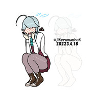 浜波でポーズ練習