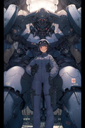 ＡＩイラストロボットと少女