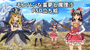 青トキエがモンハンボイロ劇場で使った立ち絵達【霊夢/魔理沙】