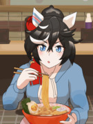 エースとウマさんぽ行ってきた（朝ラー編）