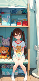 子供部屋にいるツインテールの女の子