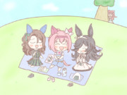 三人でピクニック