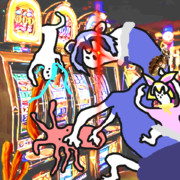 アライさんがタコを賭けてスロットをしてたら、店主の初音ミクがベーコンで遠隔しているのを目撃する