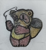 枕を持つたぬき（ラクガキ）