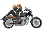 バイクに乗る峰不二子（png）