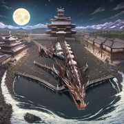 人類史上最大最後のメガロポリス、大都会岡山にある岡山城の堀に出現した機械化ドラゴン