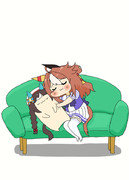 タル枕と眠るリッキーちゃん