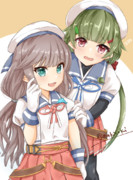 御蔵の後ろに隠れる能美