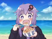 海鮮丼を食べる結月ゆかり