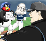 敷田二塁塁審 in 神宮球場