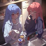 夜更かしお夜食姉妹