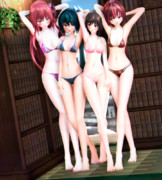 【今日のミクお姉さん】脇上げで見せ合う 美脚美人たち…♡