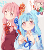 葵ちゃん丸付け中