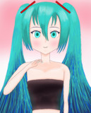 見つめてるミクさん