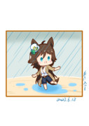 雨天に舞う