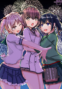 漣、雪風、蒼龍の3人と1匹の花火大会