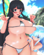 [gifアニメ] 阿賀野姉の腹肉ぷにぷに