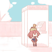 電話ボックスとテトさん