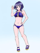 深い海の様で、セクシーなビキニ姿の果林さん