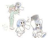 ツヅミーペンギンｓと飼育員ささらちゃん