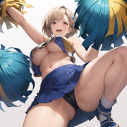 AIイラストで水曜日の週の折返しを応援するチアリーダージータちゃんを生成してみた